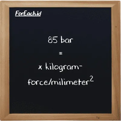 Contoh konversi bar ke kilogram-force/milimeter<sup>2</sup> (bar ke kgf/mm<sup>2</sup>)